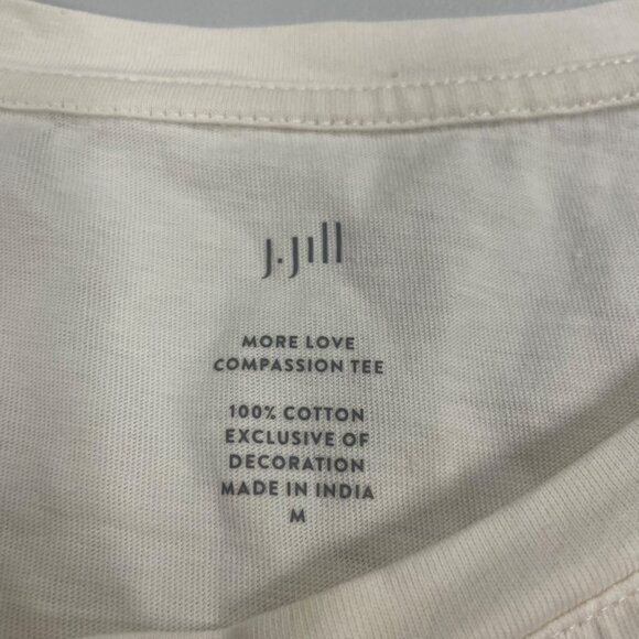 J.Jill Womens More Love Compassion Tee Embroidered Size Medium - Picture 8 of 8